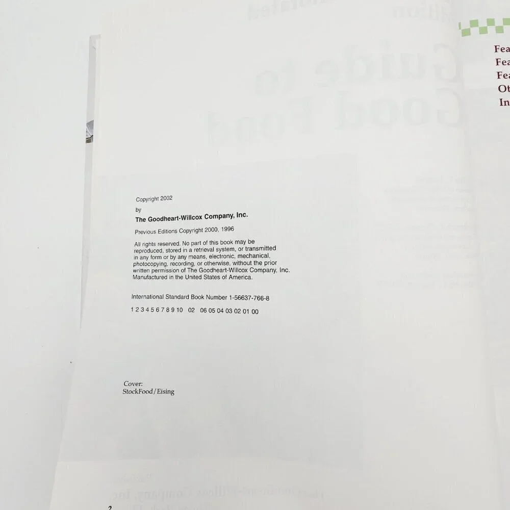 Guide to Good Food Teachers Annotated Edition Textbook Largen Bence Hardcover